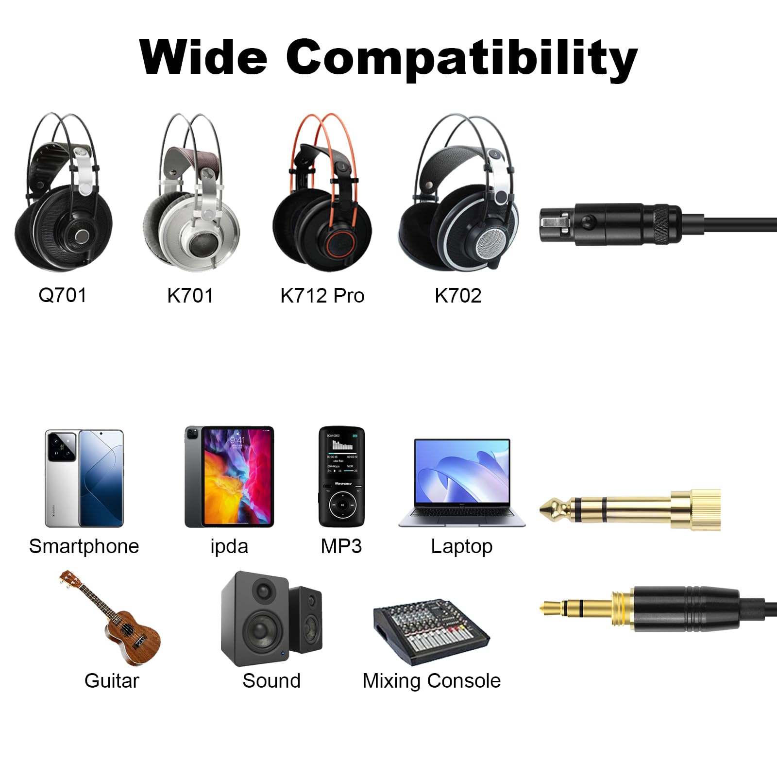 Amazon.com: K702 Headphone Cable Coiled Aux Cord Replacement